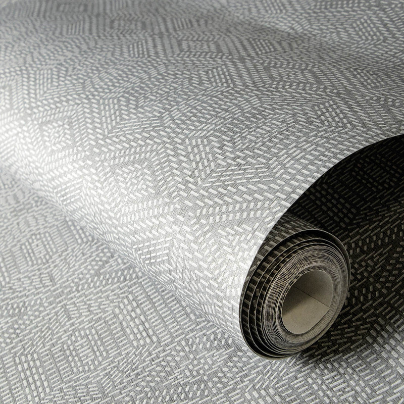Greek Tile Wallpaper in Grey