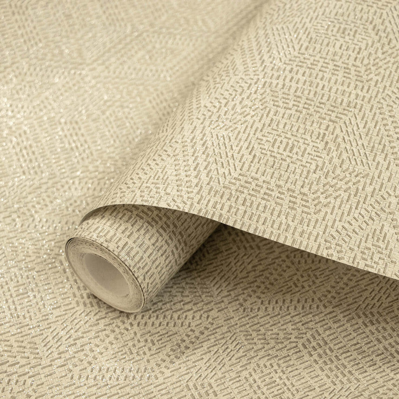 Greek Tile Wallpaper in Oak Apple