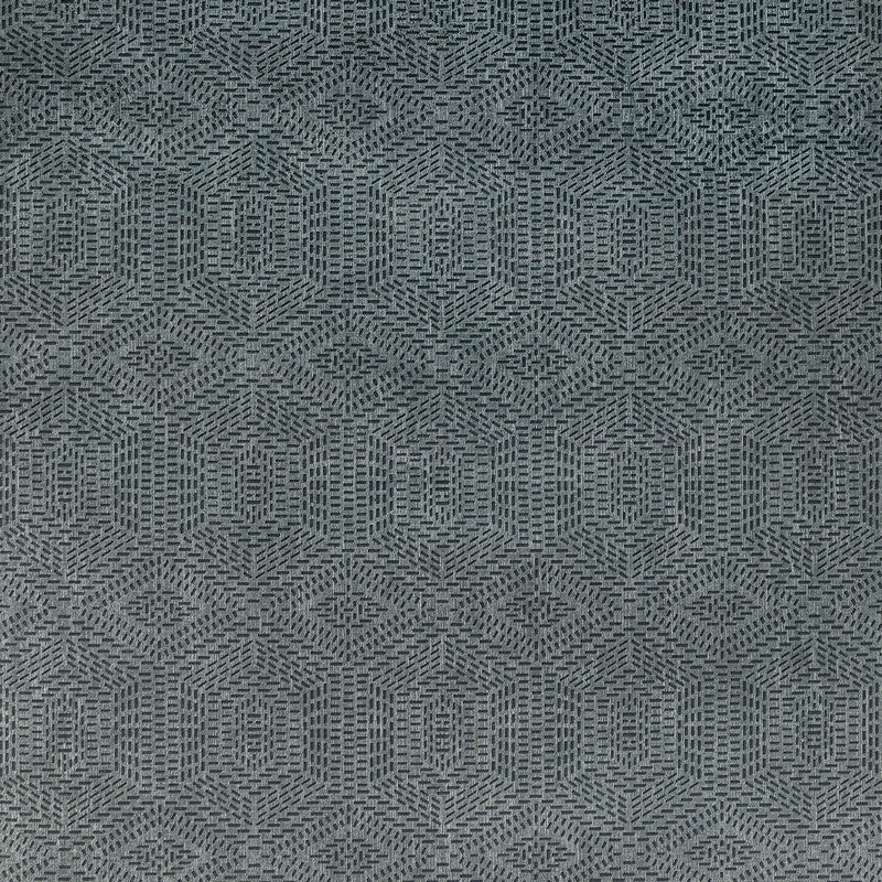Greek Tile Wallpaper in Black Blue