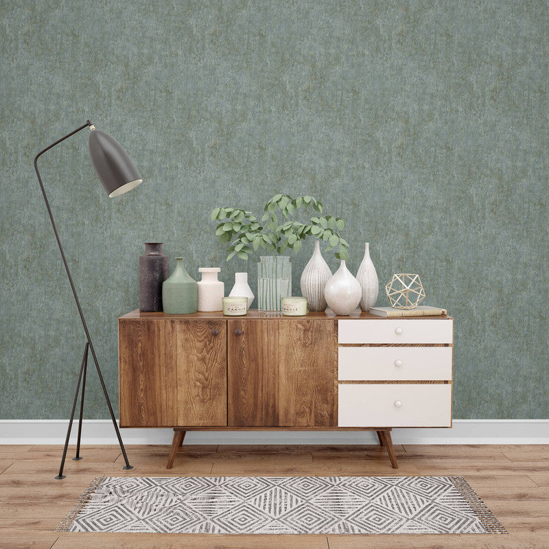 Bark Wallpaper in Blue Green