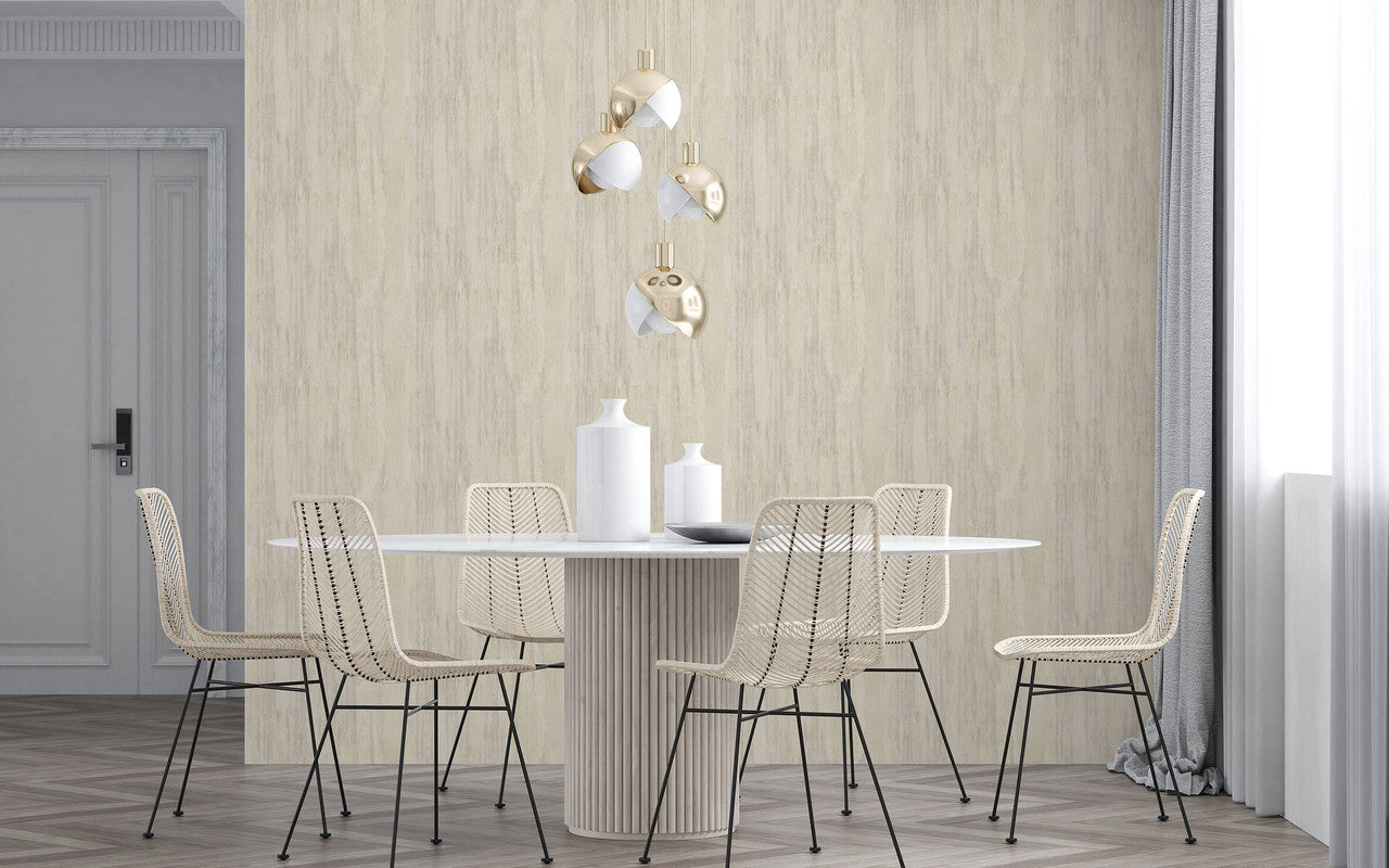 Wooden Wallpaper in Beige