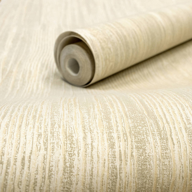 Wooden Wallpaper in Beige