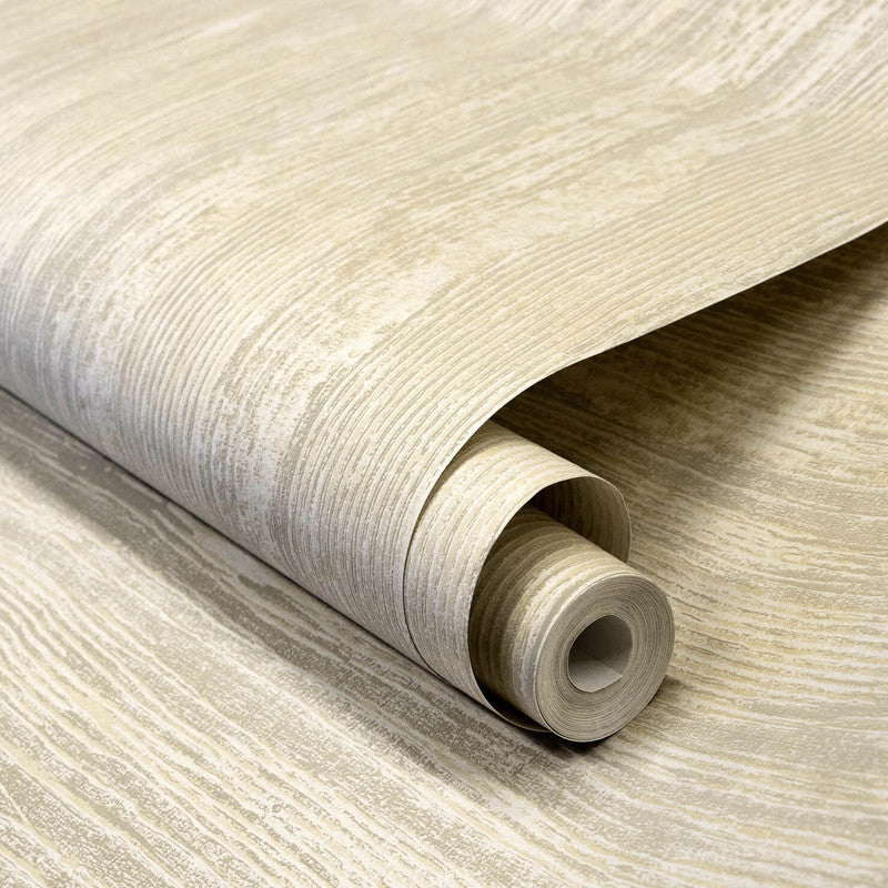 Wooden Wallpaper in Beige