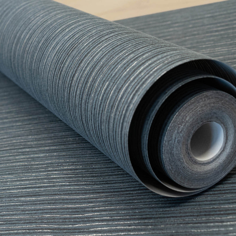Curtain Wallpaper in Black Blue