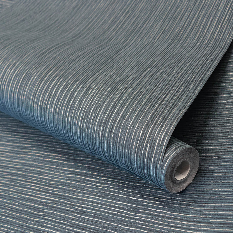 Curtain Wallpaper in Black Blue