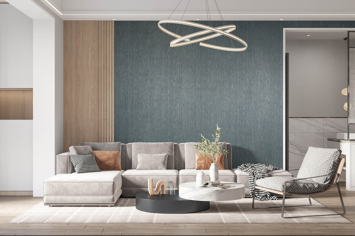 Curtain Wallpaper in Dark Blue