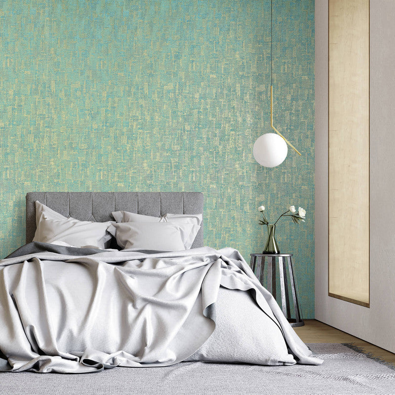 Jacquard Wallpaper in Turquoise