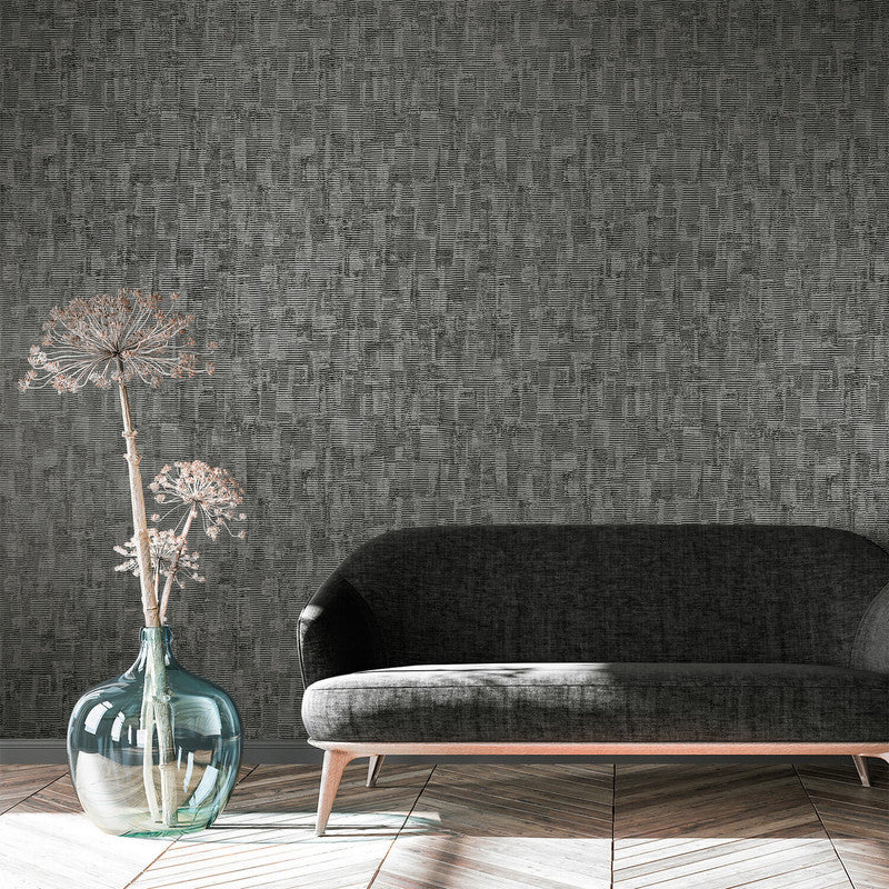 Jacquard Wallpaper in Anthracite