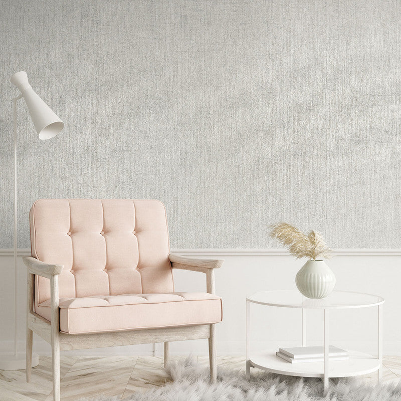 Canvas Wallpaper in Warm Grey