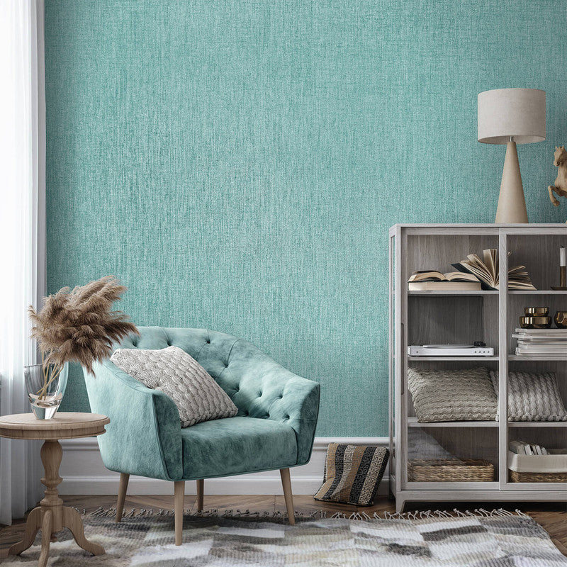 Canvas Wallpaper in Turquoise