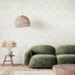 Brocade Wallpaper in Old White