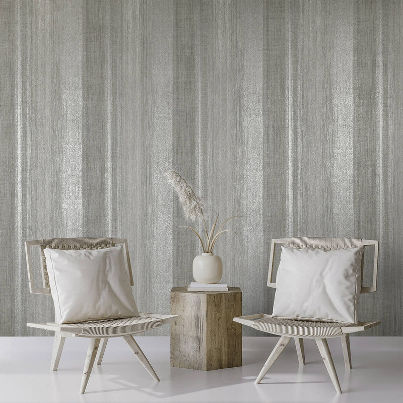Chiffon Wallpaper in Warm Grey