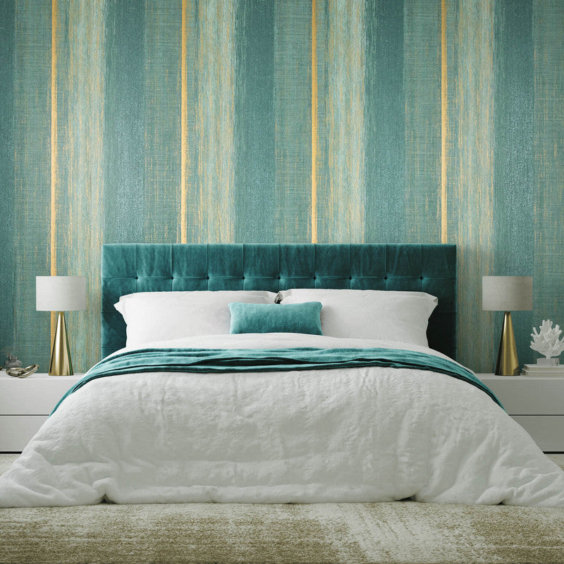 Chiffon Wallpaper in Turquoise