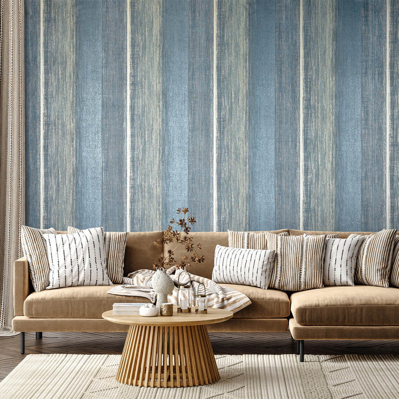 Chiffon Wallpaper in Deep Ocean