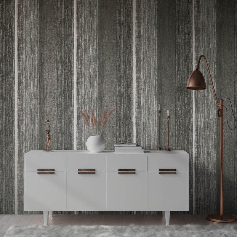 Chiffon Wallpaper in Anthracite