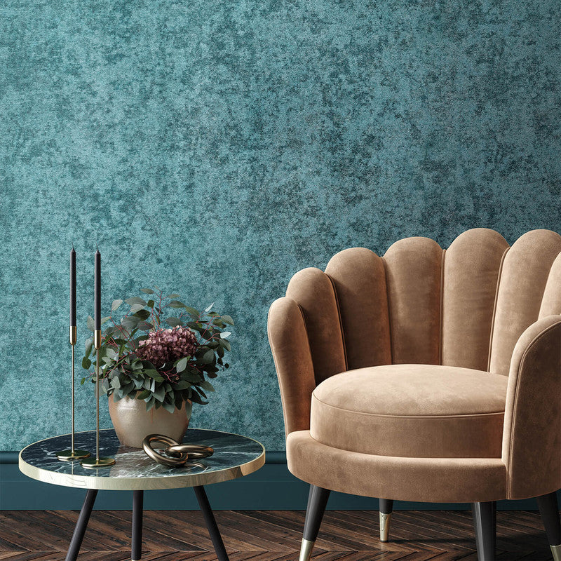 Satin Wallpaper in Petrol