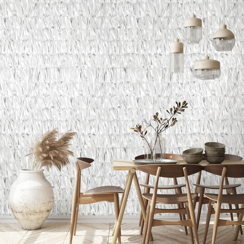 Calma Paper Strips Wallpaper in Sea Salt