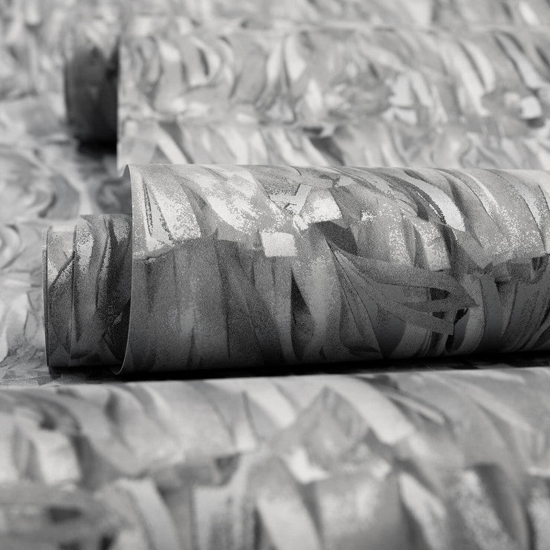 Calma Paper Strips Wallpaper in Black Cumin