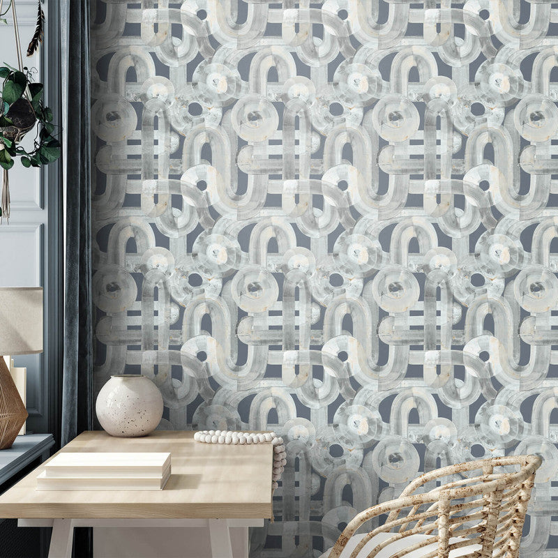 Penello Brush Dance Wallpaper in Poppy Seed