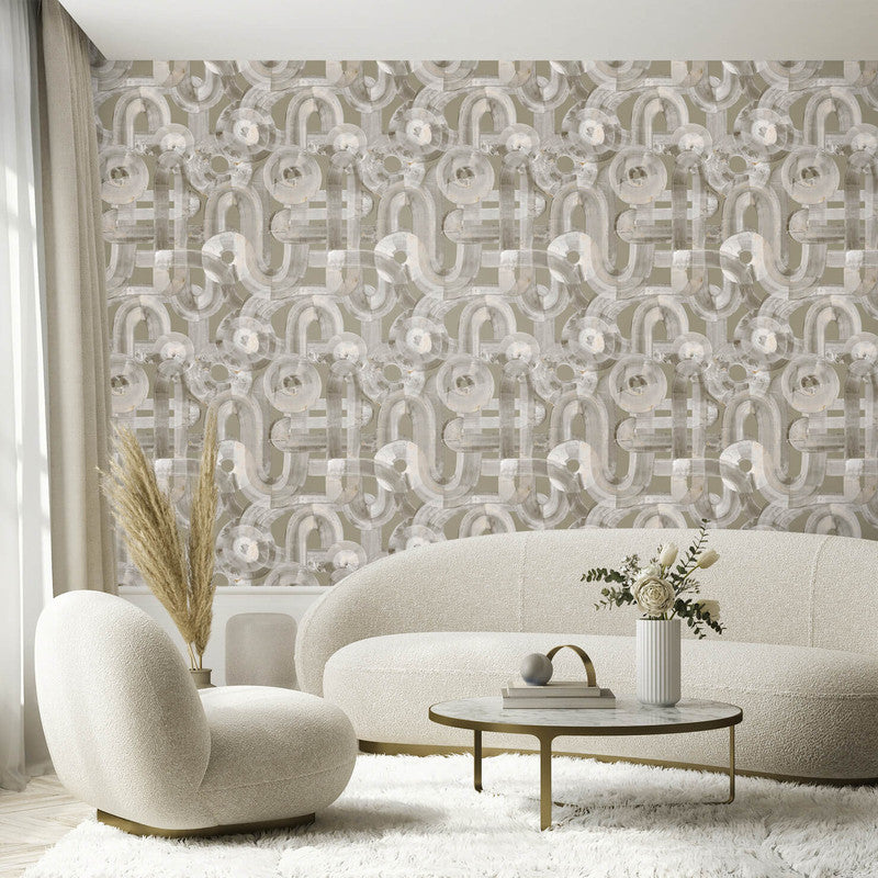 Penello Brush Dance Wallpaper in Nutmeg