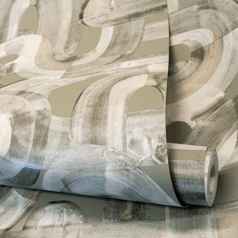 Penello Brush Dance Wallpaper in Nutmeg