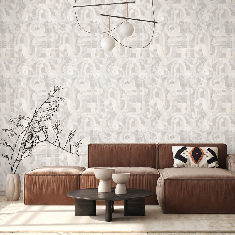 Penello Brush Dance Wallpaper in Sea Salt