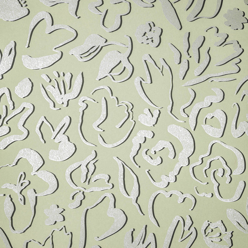 Fiore Operatic Flowers Wallpaper in Sage