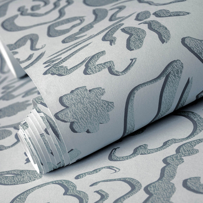 Fiore Operatic Flowers Wallpaper in Poppy Seed