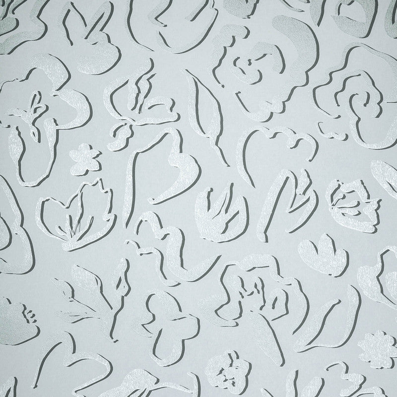 Sample Fiore Operatic Flowers Wallpaper in Poppy Seed