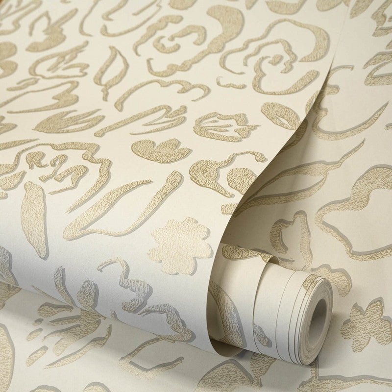 Fiore Operatic Flowers Wallpaper in Himalayan Salt