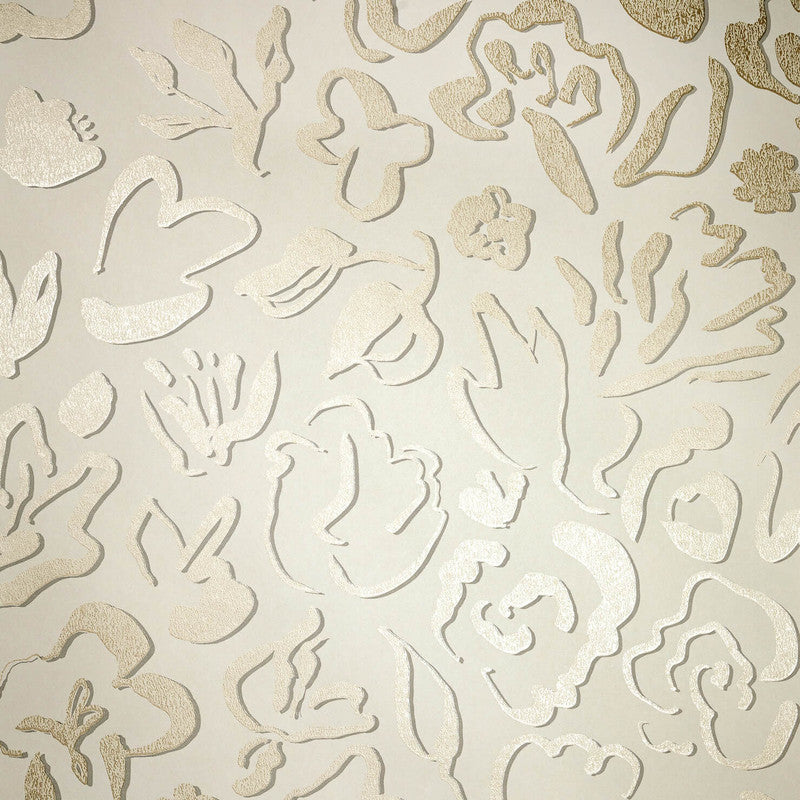 Sample Fiore Operatic Flowers Wallpaper in Himalayan Salt
