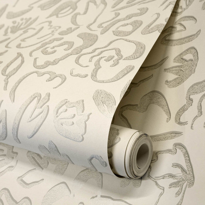 Fiore Operatic Flowers Wallpaper in Sesame