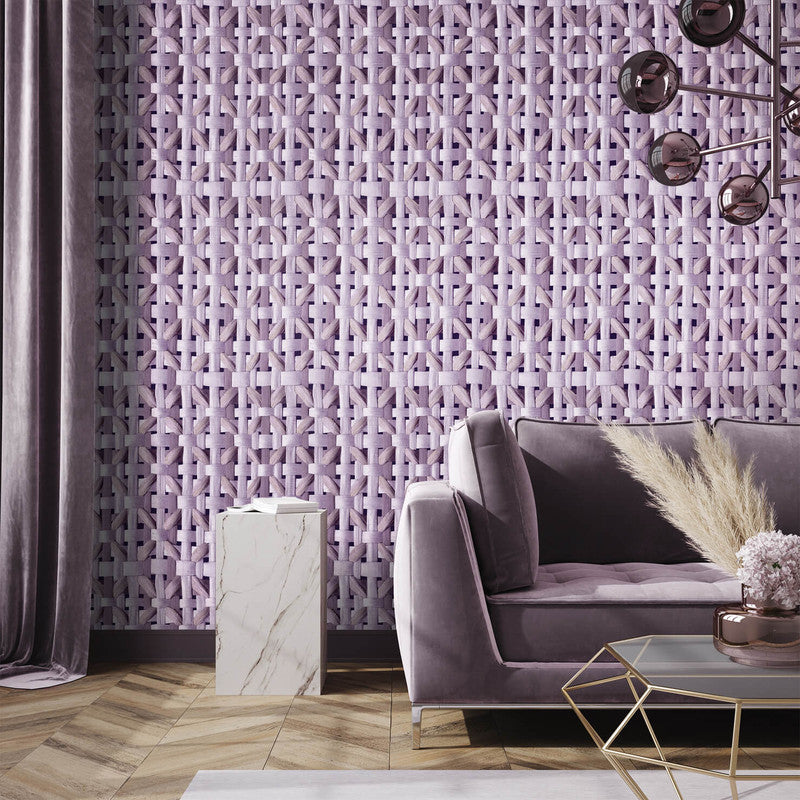Seta Octagonal Honeycomb Wallpaper in Lavender