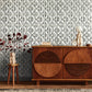 Seta Octagonal Honeycomb Wallpaper in Black Cumin