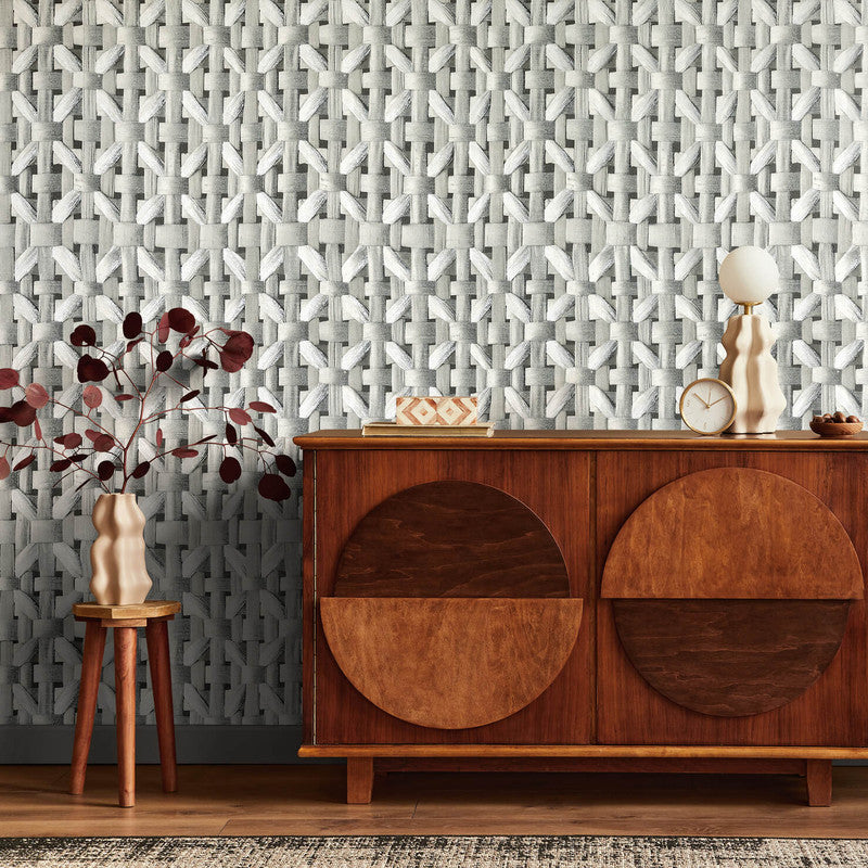 Seta Octagonal Honeycomb Wallpaper in Black Cumin
