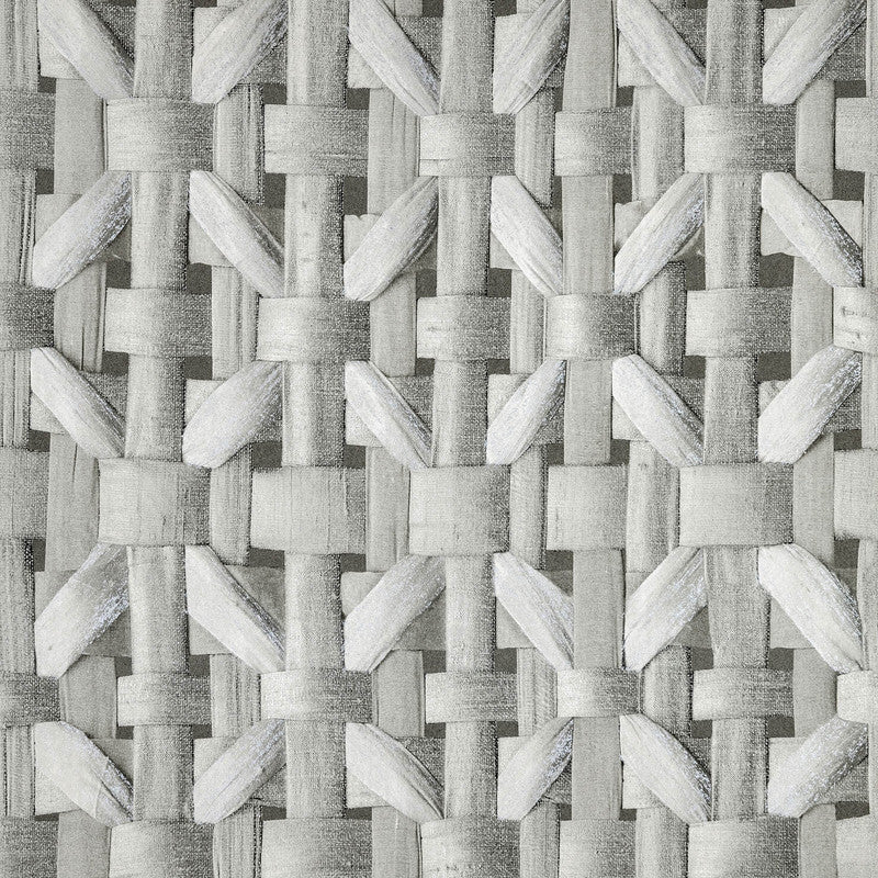 Sample Seta Octagonal Honeycomb Wallpaper in Black Cumin