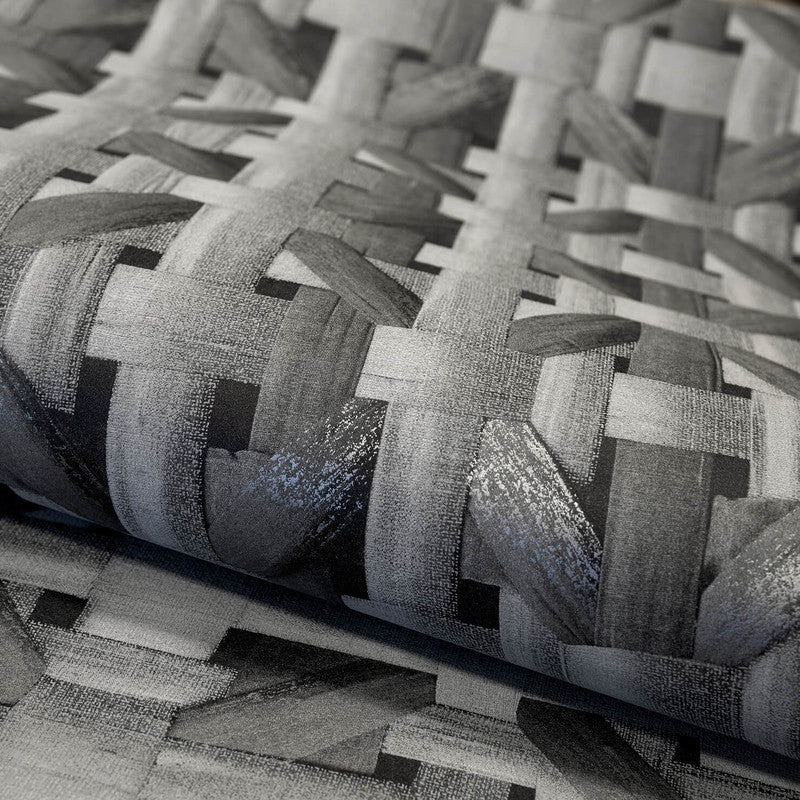 Seta Octagonal Honeycomb Wallpaper in Black Pepper
