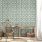 Seta Octagonal Honeycomb Wallpaper in Green Pepper