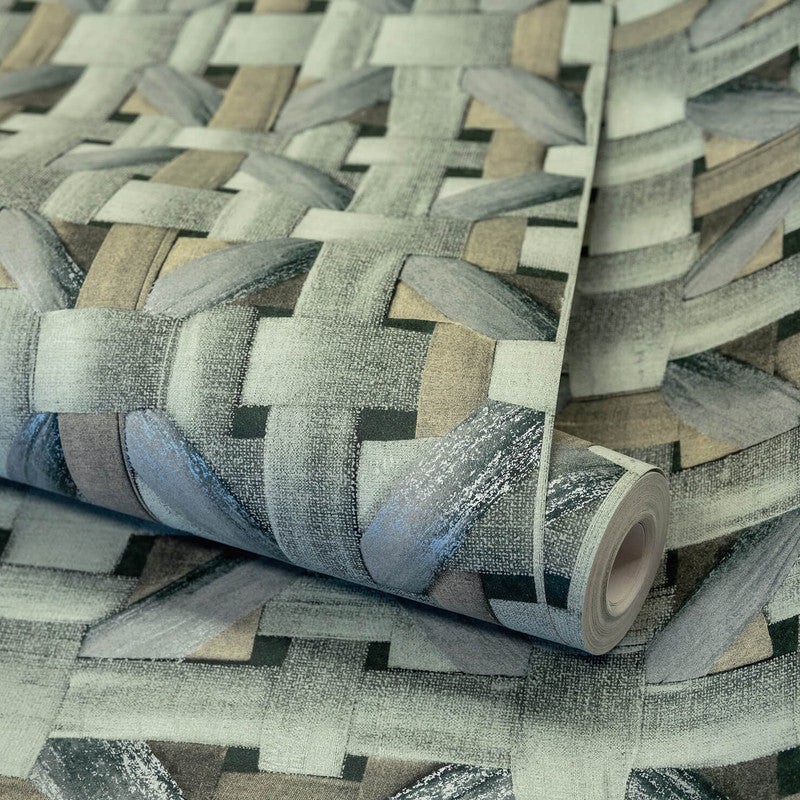 Seta Octagonal Honeycomb Wallpaper in Green Pepper