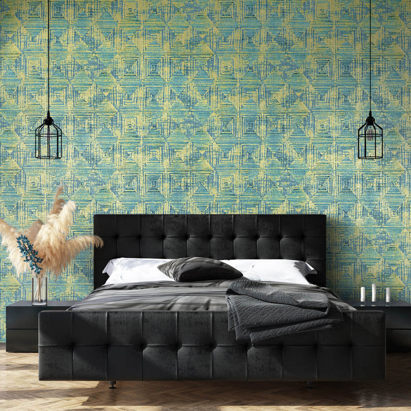 Raffia Wallpaper in Green Pepper
