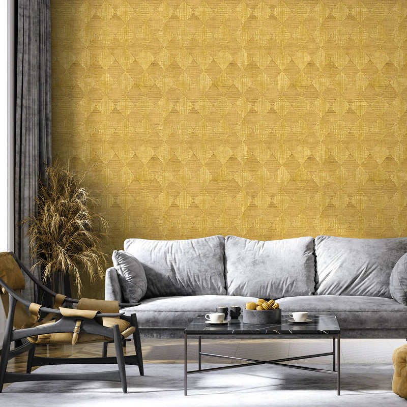 Raffia Wallpaper in Curry