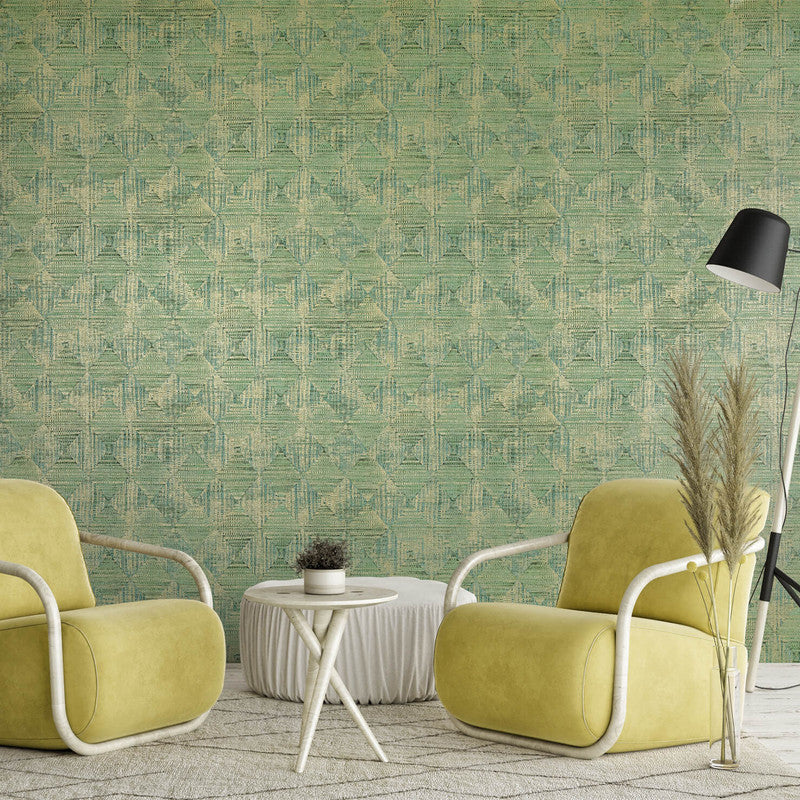 Raffia Wallpaper in Spirulina