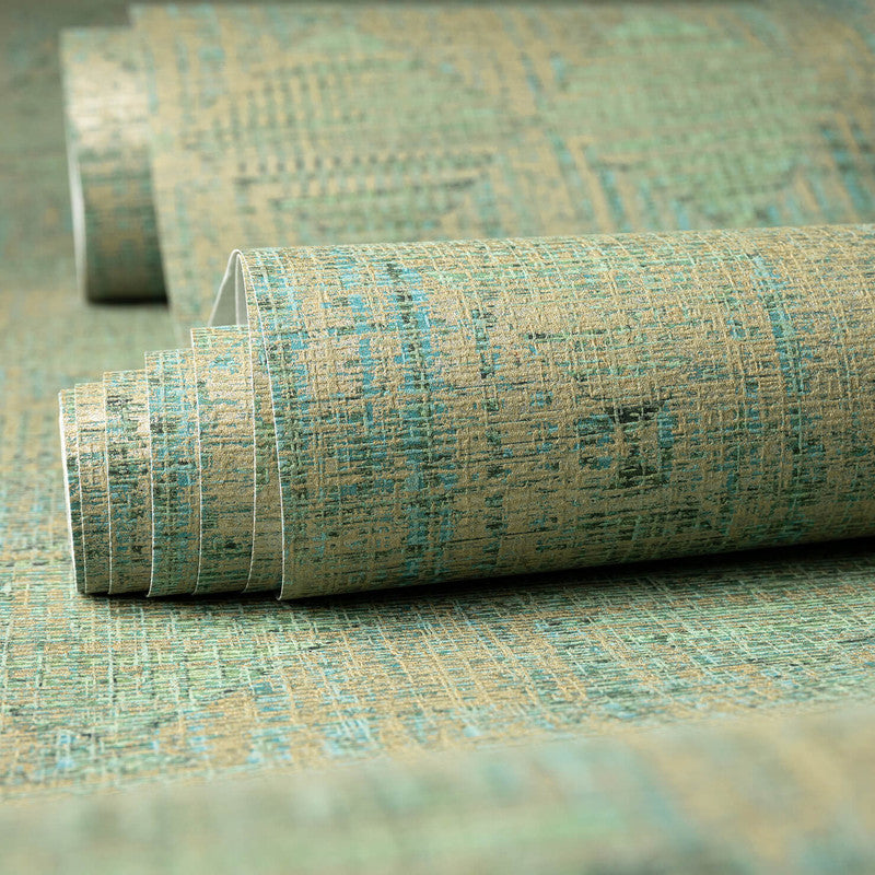 Raffia Wallpaper in Spirulina