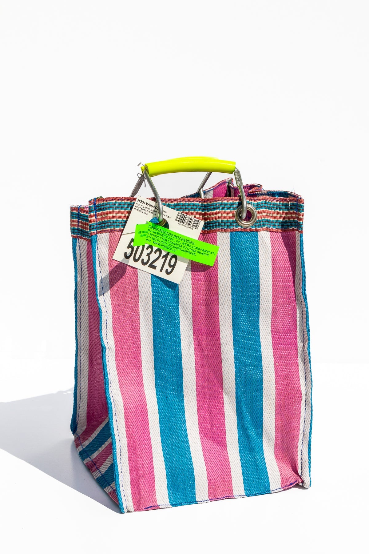 Recycled Plastic Stripe Bag Rectangle D30 By Puebco 503219 3