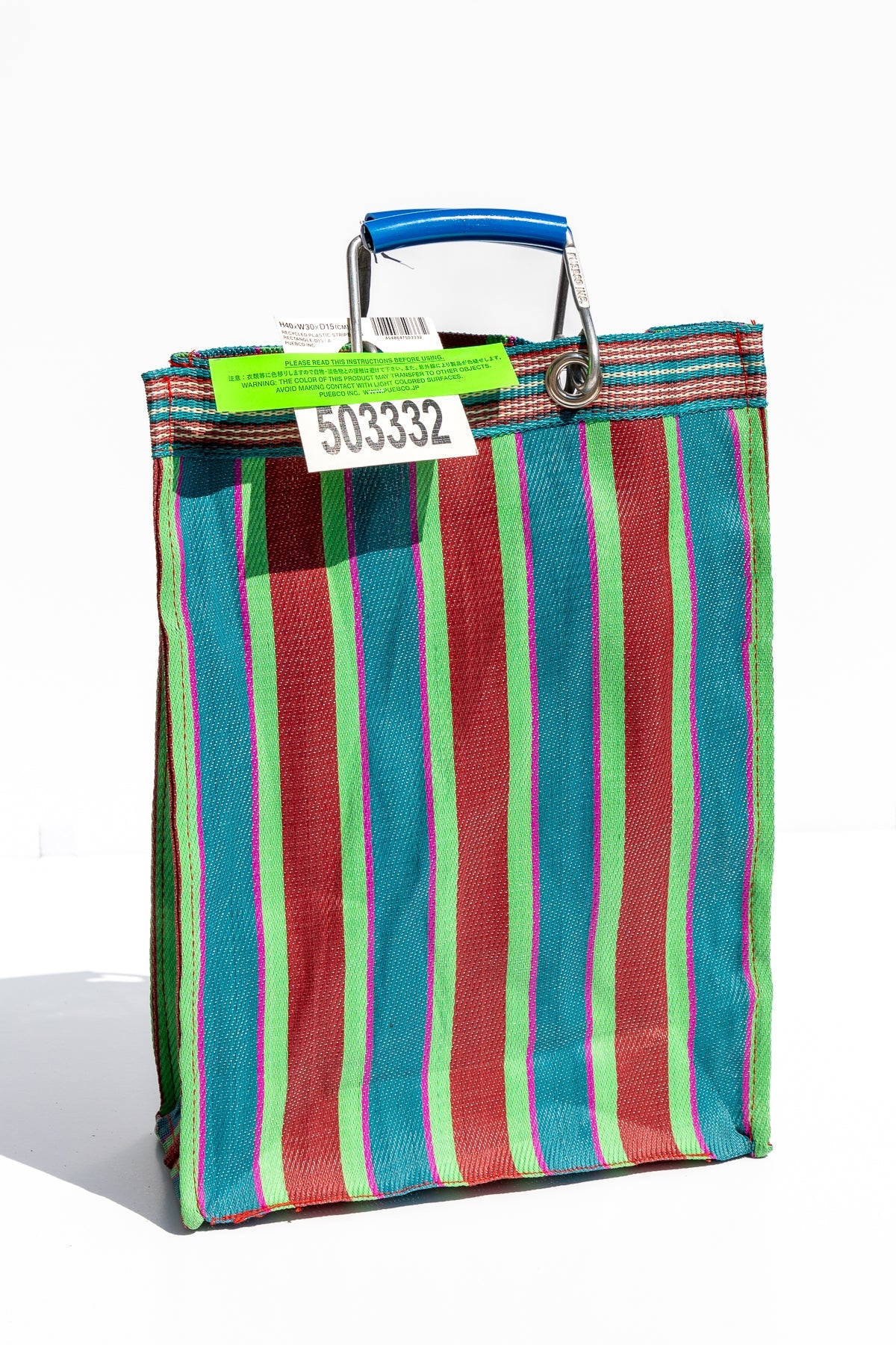 Recycled Plastic Stripe Bag Rectangle D15 By Puebco 503332 2