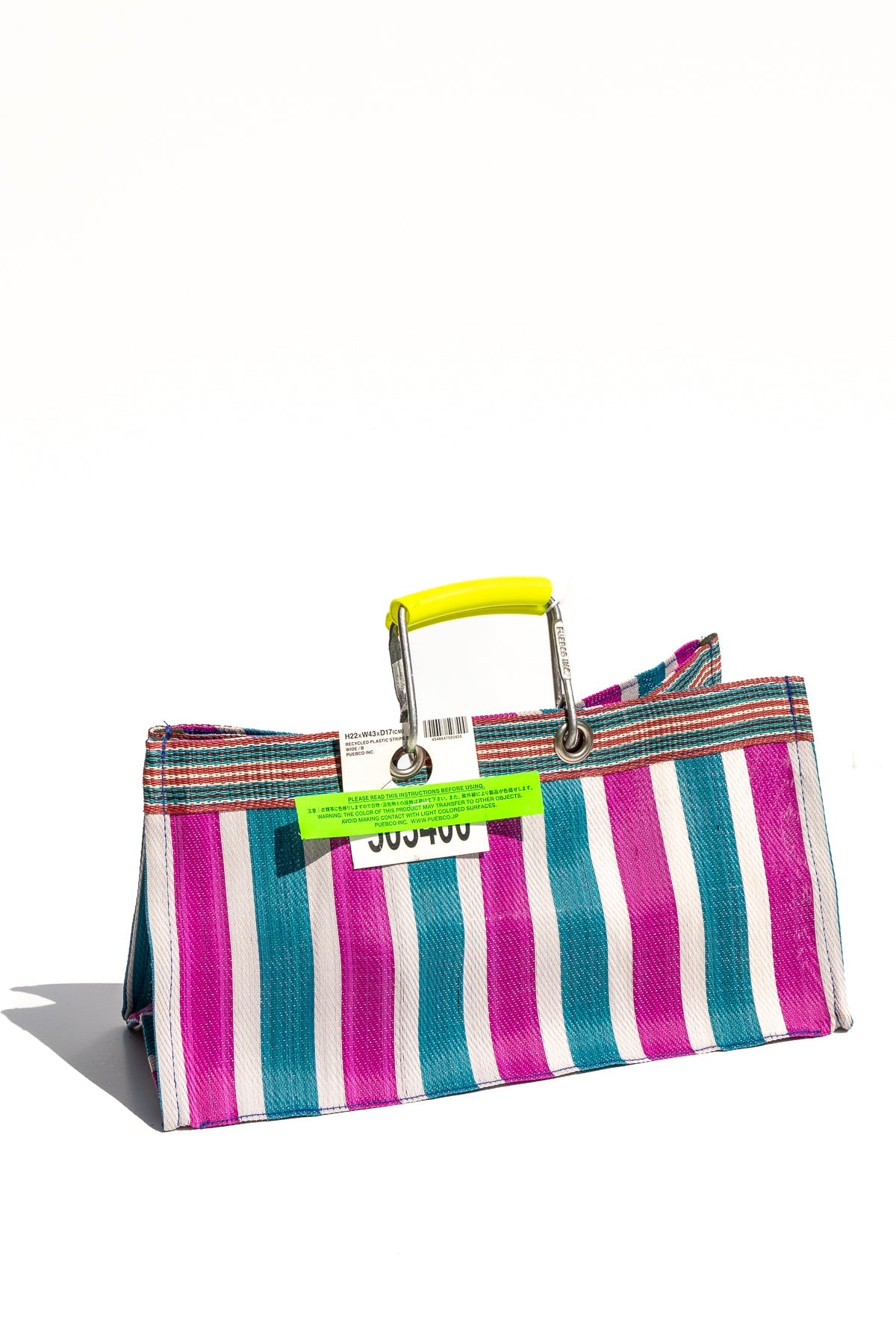 Recycled Plastic Stripe Bag Wide By Puebco 503394 3