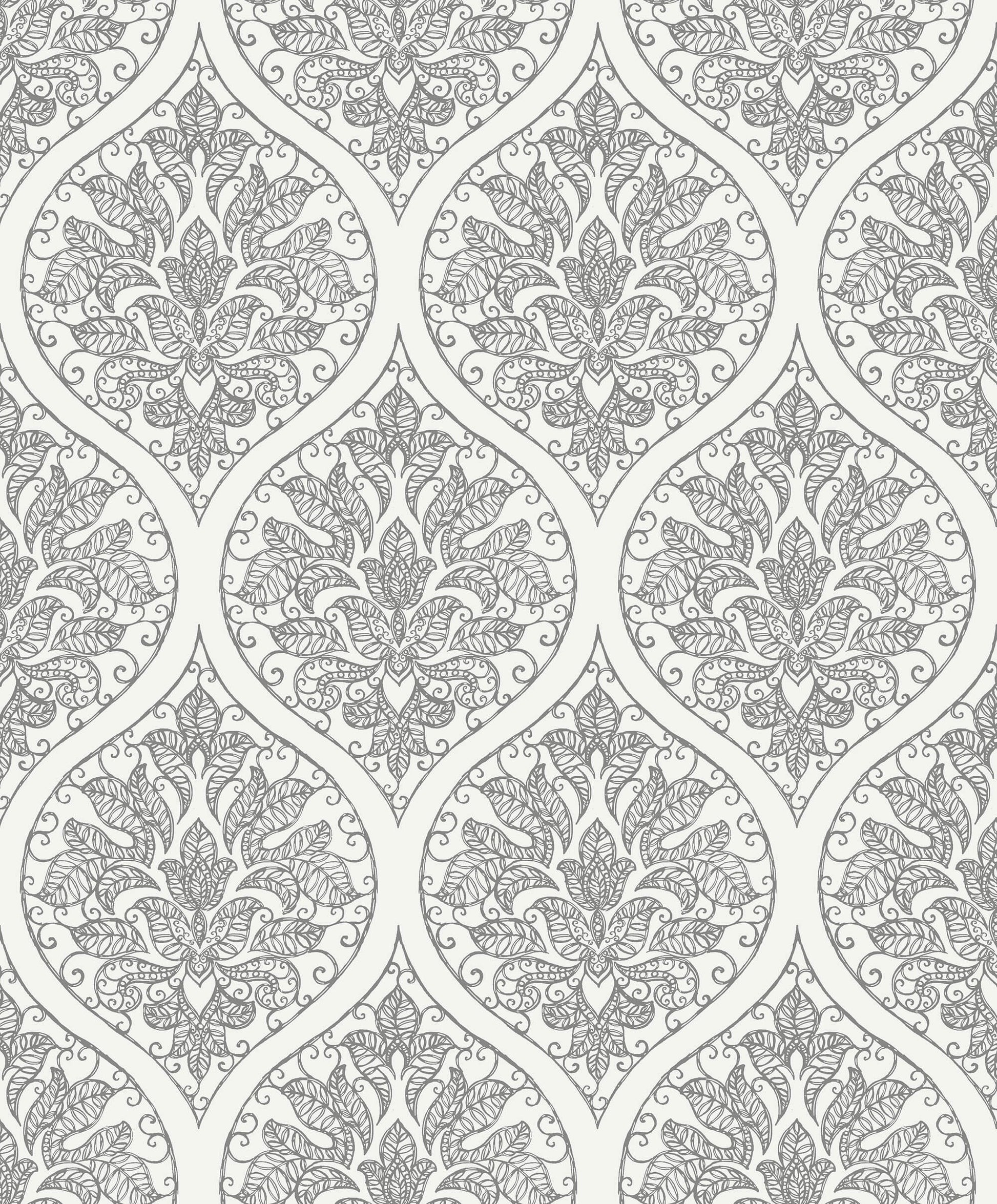 sample emporium ogee cream silver from the emporium collection by galerie wallcoverings 1