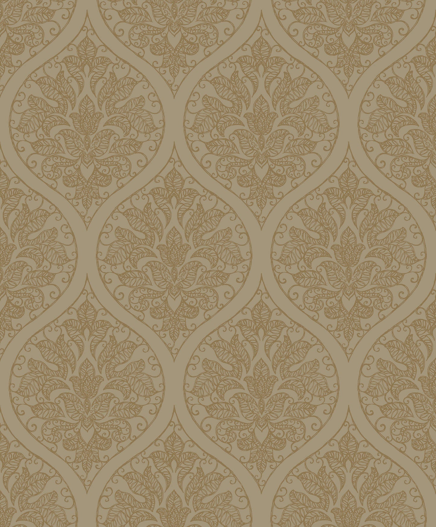 Emporium Ogee Gold from the Emporium Collection by Galerie Wallcoverings