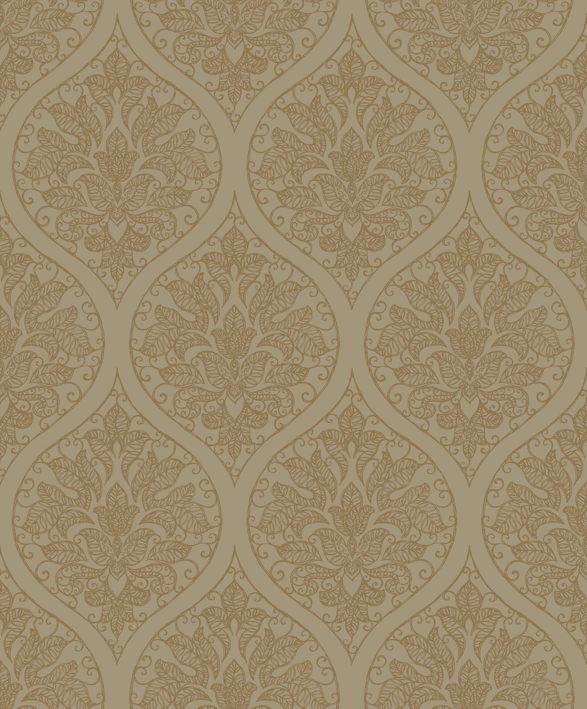 Emporium Ogee Gold from the Emporium Collection by Galerie Wallcoverings