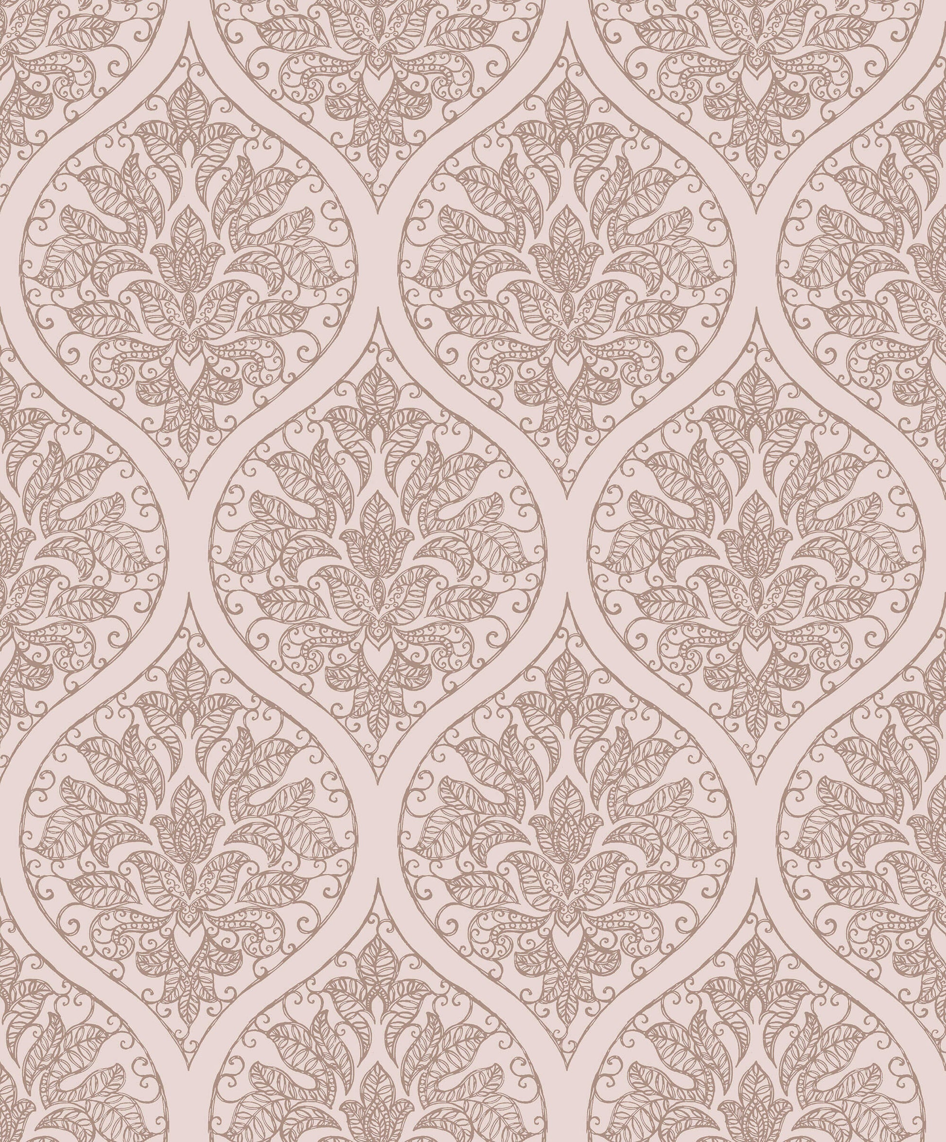 Emporium Ogee Pink from the Emporium Collection by Galerie Wallcoverings